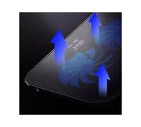 Support pour Ordinateur Portable Pliable avec Refroidissement Du Processeur, Éclairage RGB, Deux Ventilateurs, Réglage de la Vitesse sur 8 Positions