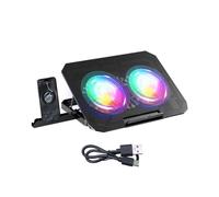 Support pour Ordinateur Portable Pliable avec Refroidissement Du Processeur, Éclairage RGB, Deux Ventilateurs, Réglage de la Vitesse sur 8 Positions
