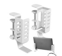 Support pour ordinateur portable pour bureau latéral : organiseur de bureau latéral sans perçage réglable, flexibilité améliorée, étagère