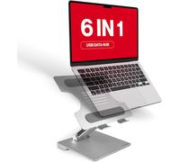 Support Pour Ordinateur Portable Réglable En Hauteur Et Pliable En Aluminium Avec Station D'Accueil Usb C Avec 1 Port Hdmi,2 Ports Usb-C,3 Supports Usb-A/Pour Ordinateur Portable,Macbook,