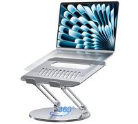 Support pour ordinateur portable réglable en hauteur, support pour ordinateur ergonomique avec base rotative à 360°, support vertical ordinateur compatible avec MacBook Air/Pro, Dell, HP 11-16”