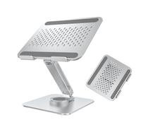 Support pour Ordinateur Portable | Support d'ordinateur Ergonomique Pliable | d'aluminium d'ondes rotatives | Convient aux carnets de Notes de 10 à 17 Pouces | Support Portable pour Ordinateur