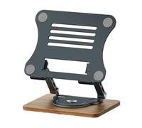 Support pour Ordinateur Portable Support for Ordinateur Portable avec Base en Bois, Rotation à 360°, Pliable et Support PC Portable(Grigio)