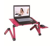Support pour Ordinateur Portable, Support Pc Portable Réglable en Aluminium pour Le Refroidissement de Laptop,Support Ergonomique Pliable (Standard,Rouge)