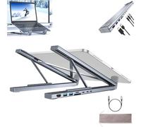 Support pour ordinateur portable USB-C 8 en 1, 2025, station d'accueil USB C 8 en 1, portable tout-en-un 8 ports, adaptateur de concentrateurs de type C avec HDMI 4K, 2 USB 3.0, Pd 100 W, universel