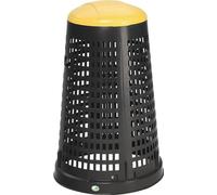 Support pour paniers D525xH880mmPP noir couvercle jaune pour sacs de 120l