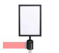 Support pour panneau de signalisation - Noir - Format A4 - Double face - Pour restaurant, musée, centre commercial, exposition, file d'attente commerciale, guide de sentinelle