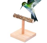 Support pour perche à oiseaux, bois naturel, forme de T, perche pour cacatoès, jouet d'exercice pour oiseaux pour cacatoès, perruches, oiseaux d'amour, aras, perroquets, pivoines