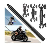 Support pour Perche à Selfie Moto Vélo avec Trois Pinces à Double Tête pour Cyclisme Vlogging Tournage, Kit de Perche à Selfie Invisible de 150 cm pour Insta360 X5 X4 X3 X2 X One, pour DJI OSMO 360