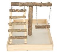 Support pour perchoir à Oiseaux en Bois, 1 pièce, Bois de frêne Naturel Non épineux avec Grande Base, idéal pour Jouer aux perroquets, s'entraîner, adapté aux inséparables,