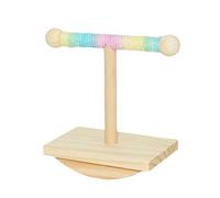 Support pour perchoir pour perroquet - Matériau robuste résistant aux morsures, design stimulant la curiosité | Fabriqué en bois massif résistant aux morsures et corde en coton, le support offre une