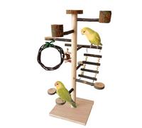 Support pour perchoirs à oiseaux - Jouet en bois et accessoires de cage - Aire de pour occuper les inséparables - Pour volières, perruches, pinsons, perruches