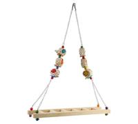 Support pour Perroquet Échelle Balançoire Rotin Métal Bois | Balles Colorées, Design à Grimper et Se Mouvoir, pour Petits Oiseaux à Maison