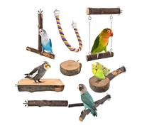 Support pour perroquet - Lot de 8 branches d'oiseau pour l'entraînement et le jeu, pour grimper sur des bâtons à mâcher, calopsittes, perruches, Lovebirds, accessoires pour cage à canari