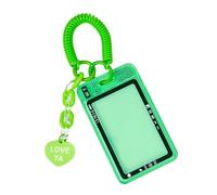 Support pour photo-card - Étui de protection pour cartes photo - Boîtier étanche - Peut contenir 1 à 2 cartes - Pour les étudiants - Étui rigide pour enfants, vert