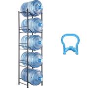 Support pour pichets d'eau Rack à une rangée de bouteilles d'eau 5 bouteilles Noir