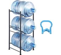 Support pour pichets d'eau - Rack pour bouteilles d'eau à une rangée - 3 bouteilles - Noir - Présentoir pratique pour bouteilles à la maison et au bureau