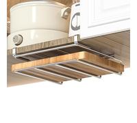 Support pour planche à découper - 10,55x10,16x1,18 po Organisateur de découpe | Organisateur d'ustensiles de cuisson de comptoir d'armoire en acier inoxydable, support de planche à découper multifonct