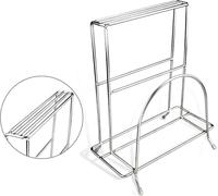 Support pour planche à découper en acier inoxydable Organisateur d'outils divisé avec fentes Support de rangement pour planche à découper et ustensiles de cuisine