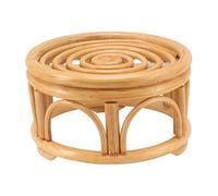 Support pour Plante Rond, Rotin Naturel Piédestal de Cercle Support Rond pour Plante Montante, Supports pour Pots de Fleurs pour Plantes D'intérieur, pour Décor de Table de Cuisine (S)