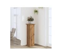 vidaXL Support pour plantes 33x33x100 cm Bois d'ingénierie Marron