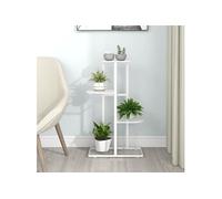 Support pour plantes 4 niveaux 43x22x76 cm Blanc Métal