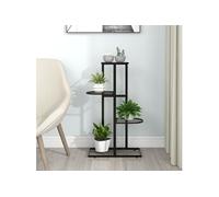 Support pour plantes 4 niveaux 43x22x76 cm Noir Métal