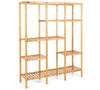 Support Pour Plantes À 5 Niveaux 114 X 31,5 X 141 Cm Capacité 50kg Structure Stable En Bambou Naturel Helloshop26 20_0013699 Multicolore