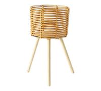 Support pour plantes avec pieds en bois - Étagère de rangement pour pots de fleurs tissés à la main - Étagère décorative pour plantes grasses
