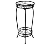 Support pour plantes-Bamworld-Étagère à plantes intérieure métallique-2 Niveaux-30*30*68.6cm-Noir