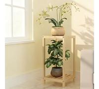 Support pour plantes carré à plusieurs niveaux, pieds et étagères de table en bois de pin, support pour plantes sur pied en bois, table d'exposition pour pl Natural Wood 70*35*35cm/27.6*13.8*13.8inch