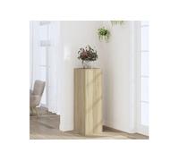 Support pour plantes chêne sonoma 33x33x100cm bois d'ingénierie, support de fleurs, support de pot de plante, support 852953