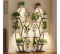 Support pour plantes d'intérieur avec lampes de croissance - Étagère lumineuse pour plantes d'intérieur de 154,9 cm de haut, 7 niveaux pour la culture en intérieur, lot de 2 étagères d'angle pour