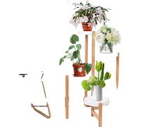 support pour plantes en bambou 4-tiers, écologique, design compact, or