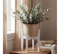 Support Pour Plantes En Bambou Hwc-Q31, Support Pour Fleurs, Support Pour Pots De Fleurs, Réglable 30 X 27-37 Cm Blanc Blanc