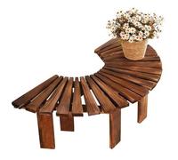 Support pour plantes en bois à enrouler autour du banc d'arbre, résistant aux intempéries, pour patio extérieur, bancs de jardin, chaise décorative pour jardin - Noir Bleu Marron(Wood Color,Round)