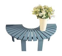 Support pour plantes en bois à enrouler autour du banc d'arbre, résistant aux intempéries, pour patio extérieur, bancs de jardin, chaise décorative pour jardin - Noir Bleu Marron(Bleu,Half Round)
