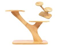 Support pour plantes en bois - Design à plusieurs niveaux, structure en bois massif, taille compacte de la table, style rustique moderne | Chambre Studio Balcon Appartement Bureau Table Sc