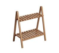 Support pour plantes - Étagère à plantes pliable en bois à 2 niveaux Échelle Support pour plantes Tabouret de rangement pour pots de fleurs Support de plantes pour jardin avec patio