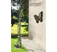 Support pour plantes grimpantes "demi-arche" en métal aspect rouille, support pour plantes grimpantes, pergola, arche pour plantes grimpantes, demi-arche pour roses, arche murale demi-ronde, arche mét