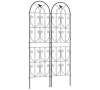 Support pour plantes grimpantes - Outsunny - avec oiseaux - lot de 2 - pour légumes vignes fleurs - en métal - 50 x 180 cm - noir