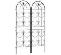 Support pour plantes grimpantes - Outsunny - avec oiseaux - lot de 2 - pour légumes vignes fleurs - en métal - 50 x 150 cm - noir