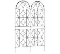 Support pour plantes grimpantes - Outsunny - lot de 2 - avec motif irrégulier - pour légume vigne fleur - métal - 50 x 150 cm - noir