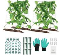 Support pour plantes grimpantes Set de 2, cadre A Spalier pour concombre, pliable 90x140cm - Articles de jardinage et support de croissance pour plantes