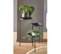 Support pour plantes "Modern" en métal, noir mat, pour 3 fleurs, hauteur 60 cm, pliable, escalier pour fleurs