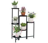 Support pour plantes - Outsunny - 6 niveaux - ajustable et pliable - design sans vis - en métal - noir