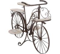 Support pour plantes "vélo" - métal et bois - noir - H59 cm - Atmosphera créateur d'intérieur