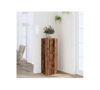 vidaXL Support pour plantes Vieux bois d'ingénierie 33x33x100 cm Marron