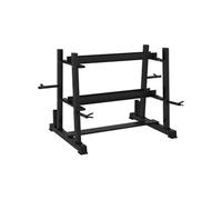 Support pour poids, haltères et barres - rack haltères multifonction - charge max. 200 Kg - acier noir