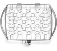 Support pour poisson & légumes / panier - Petit (28 x 20cm), en acier inoxydable, idéal pour les produits délicats, retournement facile sur le barbecue, compatible lave-vaisselle - Argent (6470)